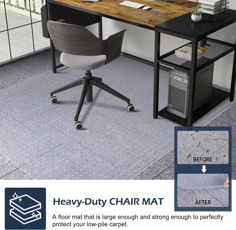 SALLOUS Chair Mat for Carpet, 46" x 60" Office Chair Mat for Carpeted Floors, Heavy Duty Vinyl Floor Mat with Grips, Floor Protector Computer Desk Mat for Home Office (Clear, Rectangular) - Image 5